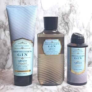Bath & Body Works Distillers Gin 3-Piece Set Men's Shop Body Spray Cream + Wash